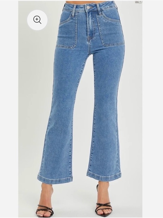 Risen Jeans Denim - Risen High Rise Front Patch Pocket Flare Jeans Sz 11 30 Womens Risen Denim Pants